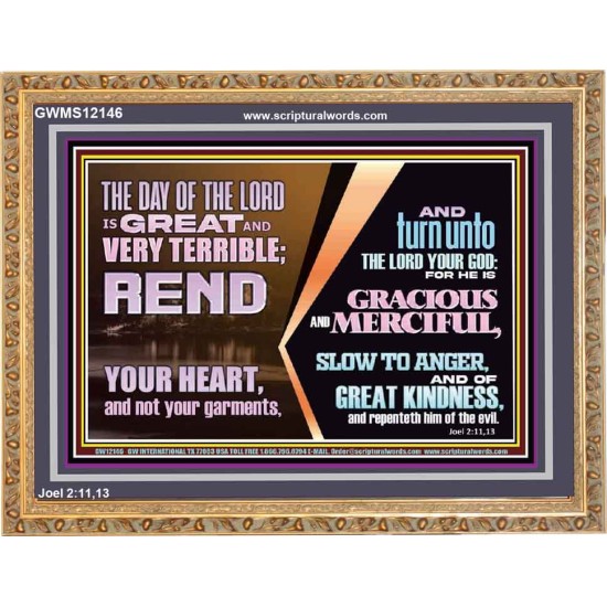 REND YOUR HEART AND NOT YOUR GARMENTS AND TURN BACK TO THE LORD  Custom Inspiration Scriptural Art Wooden Frame  GWMS12146  