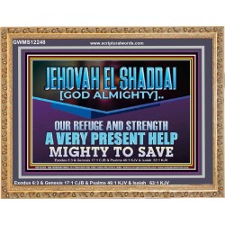 JEHOVAH EL SHADDAI MIGHTY TO SAVE  Unique Scriptural Wooden Frame  GWMS12248  "34x28"