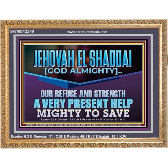 JEHOVAH EL SHADDAI MIGHTY TO SAVE  Unique Scriptural Wooden Frame  GWMS12248  