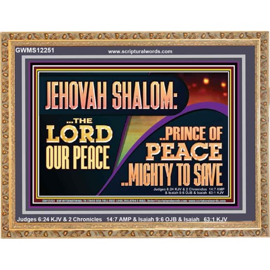 JEHOVAH SHALOM THE LORD OUR PEACE PRINCE OF PEACE  Righteous Living Christian Wooden Frame  GWMS12251  