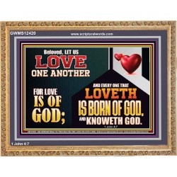 EVERY ONE THAT LOVETH IS BORN OF GOD AND KNOWETH GOD  Unique Power Bible Wooden Frame  GWMS12420  "34x28"