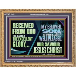 MY BELOVED SON IN WHOM I AM WELL PLEASED OUR SAVIOUR JESUS CHRIST  Eternal Power Wooden Frame  GWMS12431  "34x28"