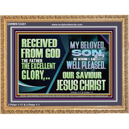 MY BELOVED SON IN WHOM I AM WELL PLEASED OUR SAVIOUR JESUS CHRIST  Eternal Power Wooden Frame  GWMS12431  