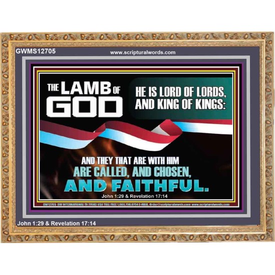 THE LAMB OF GOD LORD OF LORD AND KING OF KINGS  Scriptural Verse Wooden Frame   GWMS12705  