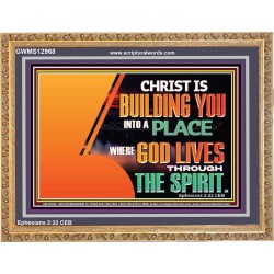 A PLACE WHERE GOD LIVES THROUGH THE SPIRIT  Contemporary Christian Art Wooden Frame  GWMS12968  