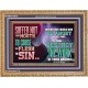 SUFFER NOT THY MOUTH TO CAUSE THY FLESH TO SIN  Bible Verse Wooden Frame  GWMS12976  