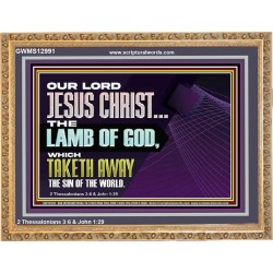 THE LAMB OF GOD WHICH TAKETH AWAY THE SIN OF THE WORLD  Children Room Wall Wooden Frame  GWMS12991  "34x28"