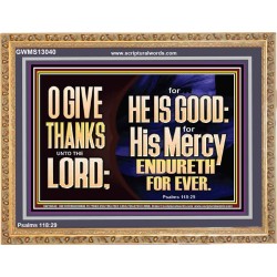 THE LORD IS GOOD HIS MERCY ENDURETH FOR EVER  Unique Power Bible Wooden Frame  GWMS13040  "34x28"