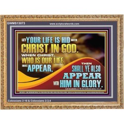 WHEN CHRIST WHO IS OUR LIFE SHALL APPEAR  Children Room Wall Wooden Frame  GWMS13073  "34x28"