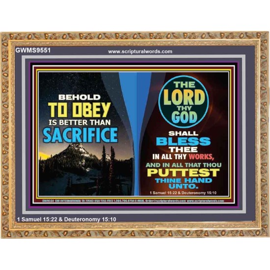 GOD SHALL BLESS THEE IN ALL THY WORKS  Ultimate Power Wooden Frame  GWMS9551  