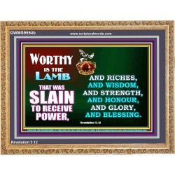 THE LAMB OF GOD THAT WAS SLAIN OUR LORD JESUS CHRIST  Children Room Wooden Frame  GWMS9554b  "34x28"