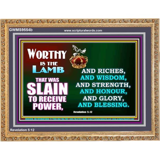 THE LAMB OF GOD THAT WAS SLAIN OUR LORD JESUS CHRIST  Children Room Wooden Frame  GWMS9554b  
