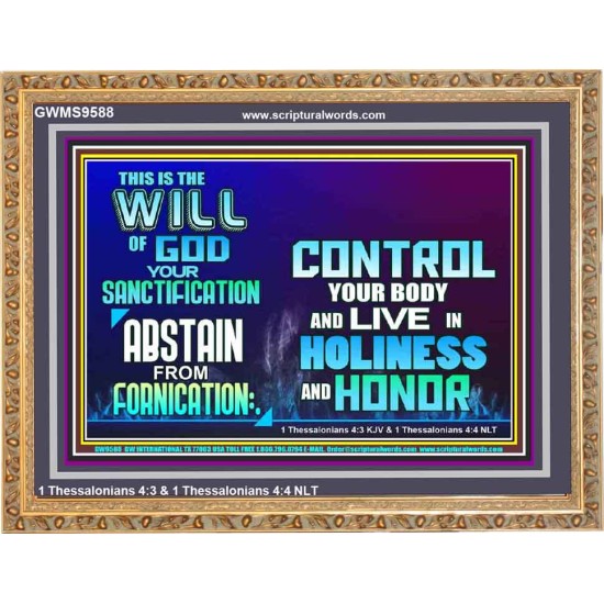 THE WILL OF GOD SANCTIFICATION HOLINESS AND RIGHTEOUSNESS  Church Wooden Frame  GWMS9588  