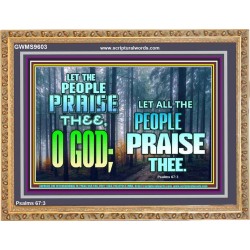 LET THE PEOPLE PRAISE THEE O GOD  Kitchen Wall Décor  GWMS9603  "34x28"
