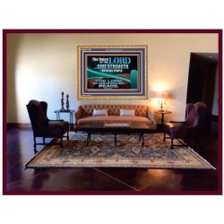 THE VOICE OF THE LORD GIVE STRENGTH UNTO HIS PEOPLE  Contemporary Christian Wall Art Wooden Frame  GWMS10795  "34x28"