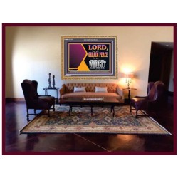 THE LORD WILL ORDAIN PEACE FOR US  Large Wall Accents & Wall Wooden Frame  GWMS12113  "34x28"