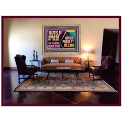 LET ALL THE PEOPLE SAY PRAISE THE LORD HALLELUJAH  Art & Wall Décor Wooden Frame  GWMS13128  "34x28"
