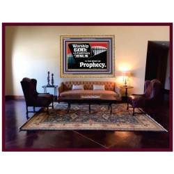 JESUS CHRIST THE SPIRIT OF PROPHESY  Encouraging Bible Verses Wooden Frame  GWMS9952  "34x28"