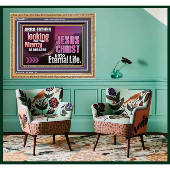 THE MERCY OF OUR LORD JESUS CHRIST UNTO ETERNAL LIFE  Christian Quotes Wooden Frame  GWMS12117  