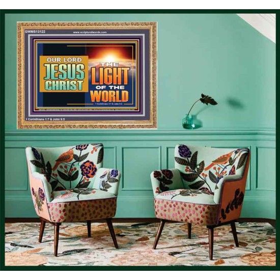 OUR LORD JESUS CHRIST THE LIGHT OF THE WORLD  Bible Verse Wall Art Wooden Frame  GWMS13122  