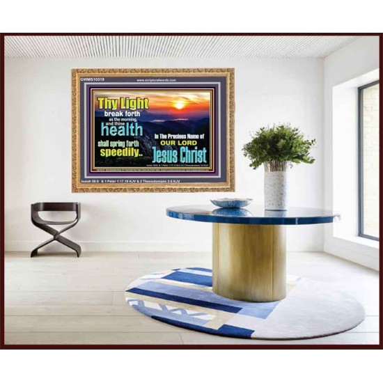 THY HEALTH WILL SPRING FORTH SPEEDILY  Custom Inspiration Scriptural Art Wooden Frame  GWMS10319  