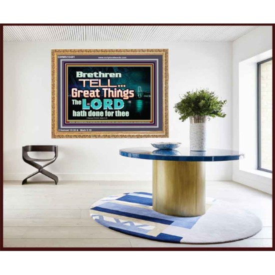 THE LORD DOETH GREAT THINGS  Bible Verse Wooden Frame  GWMS10481  