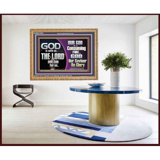 TO OUR SAVIOUR BE GLORY GOD IS WITH US   Encouraging Bible Verses Wooden Frame  GWMS10551  