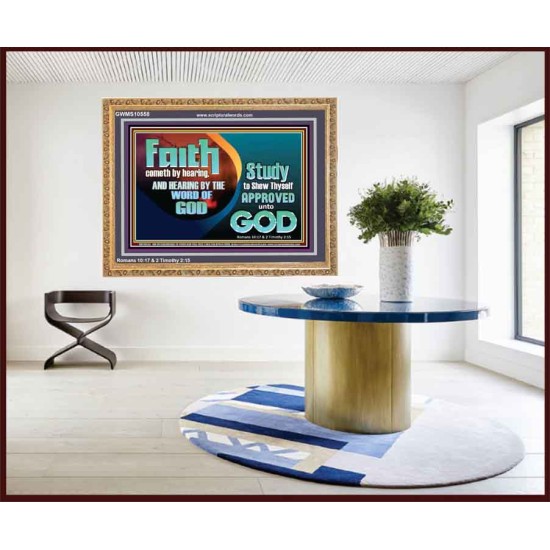 FAITH COMES BY HEARING THE WORD OF CHRIST  Christian Quote Wooden Frame  GWMS10558  