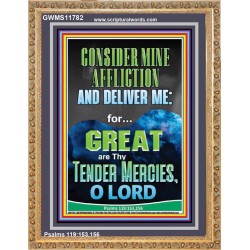 CONSIDER MINE AFFLICTION O LORD MY GOD  Christian Quote Portrait  GWMS11782  "28x34"