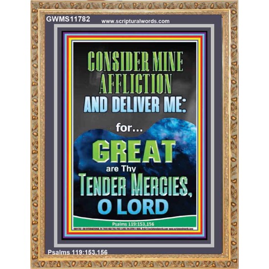 CONSIDER MINE AFFLICTION O LORD MY GOD  Christian Quote Portrait  GWMS11782  