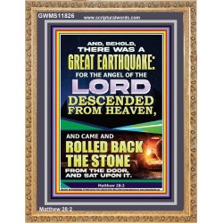 THE ANGEL OF THE LORD DESCENDED FROM HEAVEN AND ROLLED BACK THE STONE FROM THE DOOR  Custom Wall Scripture Art  GWMS11826  "28x34"