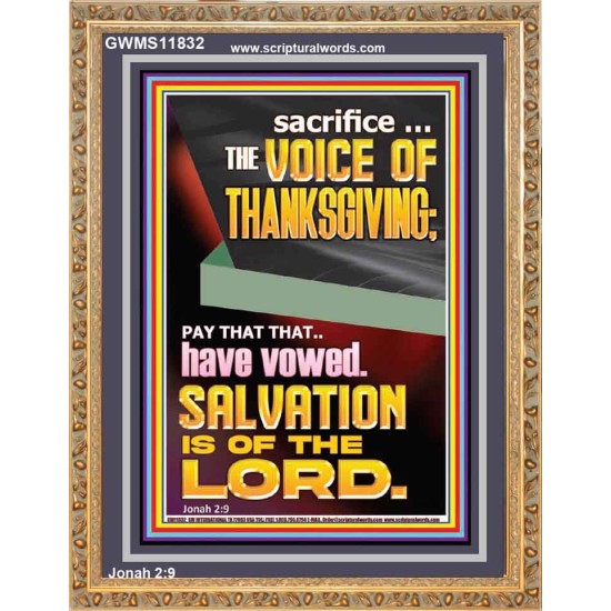 SACRIFICE THE VOICE OF THANKSGIVING  Custom Wall Scripture Art  GWMS11832  