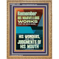 HIS MARVELLOUS WONDERS AND THE JUDGEMENTS OF HIS MOUTH  Custom Modern Wall Art  GWMS11839  "28x34"