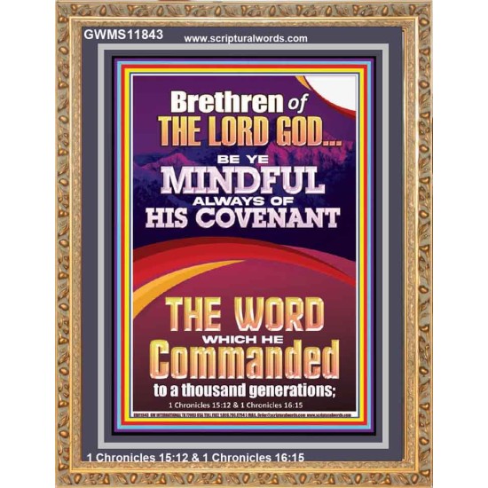 BE YE MINDFUL ALWAYS OF HIS COVENANT  Unique Bible Verse Portrait  GWMS11843  