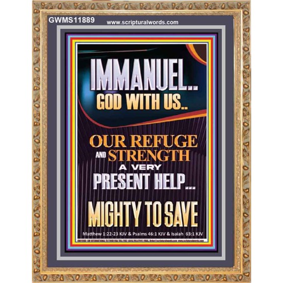 IMMANUEL GOD WITH US OUR REFUGE AND STRENGTH MIGHTY TO SAVE  Sanctuary Wall Picture  GWMS11889  