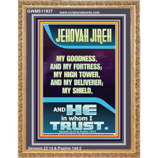 JEHOVAH JIREH MY GOODNESS MY HIGH TOWER MY DELIVERER MY SHIELD  Unique Power Bible Portrait  GWMS11937  