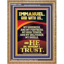 IMMANUEL GOD WITH US MY GOODNESS MY FORTRESS MY HIGH TOWER MY DELIVERER MY SHIELD  Children Room Wall Portrait  GWMS11942  "28x34"