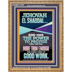 JEHOVAH EL SHADDAI THE GREAT PROVIDER  Scriptures Décor Wall Art  GWMS11976  "28x34"