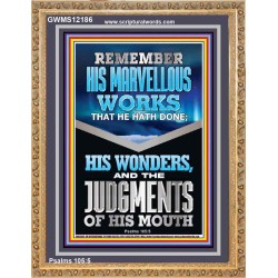 REMEMBER HIS MARVELLOUS WORKS  Christian Wall Décor  GWMS12186  "28x34"