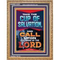 TAKE THE CUP OF SALVATION AND CALL UPON THE NAME OF THE LORD  Scripture Art Portrait  GWMS12203  "28x34"