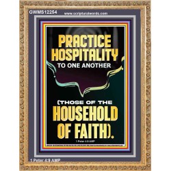 PRACTICE HOSPITALITY TO ONE ANOTHER  Contemporary Christian Wall Art Portrait  GWMS12254  "28x34"