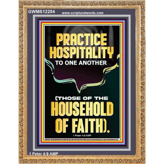 PRACTICE HOSPITALITY TO ONE ANOTHER  Contemporary Christian Wall Art Portrait  GWMS12254  