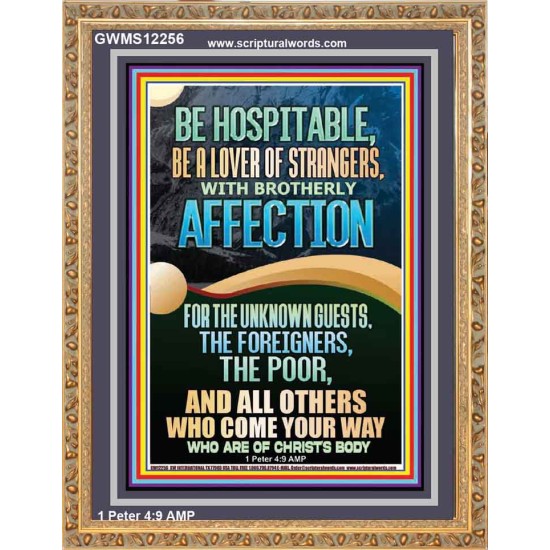 BE HOSPITABLE BE A LOVER OF STRANGERS WITH BROTHERLY AFFECTION  Christian Wall Art  GWMS12256  