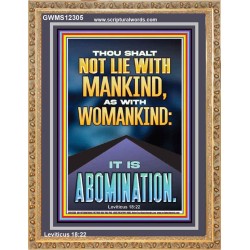 NEVER LIE WITH MANKIND AS WITH WOMANKIND IT IS ABOMINATION  Décor Art Works  GWMS12305  "28x34"