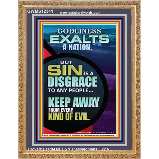 GODLINESS EXALTS A NATION SIN IS A DISGRACE  Custom Inspiration Scriptural Art Portrait  GWMS12341  