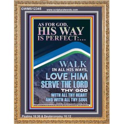 WALK IN ALL HIS WAYS LOVE HIM SERVE THE LORD THY GOD  Unique Bible Verse Portrait  GWMS12345  "28x34"