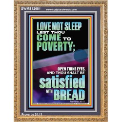 LOVE NOT SLEEP LEST THOU COME TO POVERTY  Unique Power Bible Portrait  GWMS12681  "28x34"