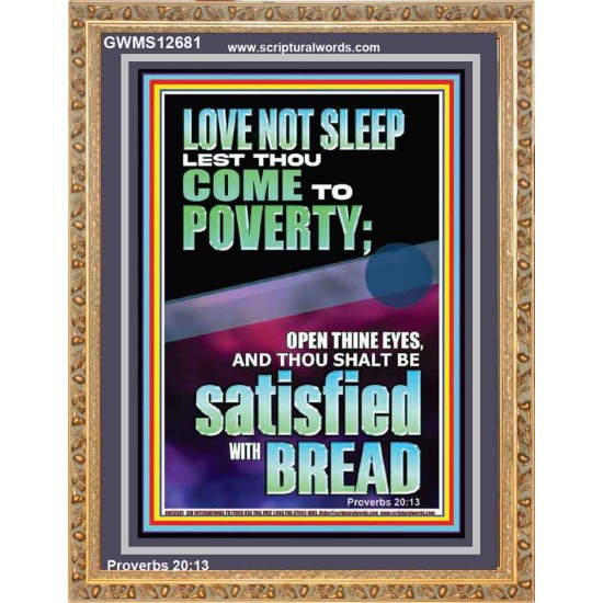 LOVE NOT SLEEP LEST THOU COME TO POVERTY  Unique Power Bible Portrait  GWMS12681  