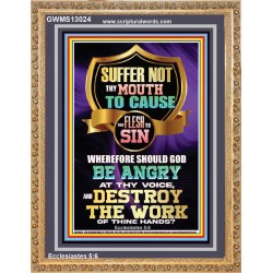 CONTROL YOUR MOUTH AND AVOID ERROR OF SIN AND BE DESTROY  Christian Quotes Portrait  GWMS13024  "28x34"