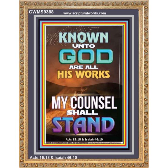 KNOWN UNTO GOD ARE ALL HIS WORKS  Unique Power Bible Portrait  GWMS9388  